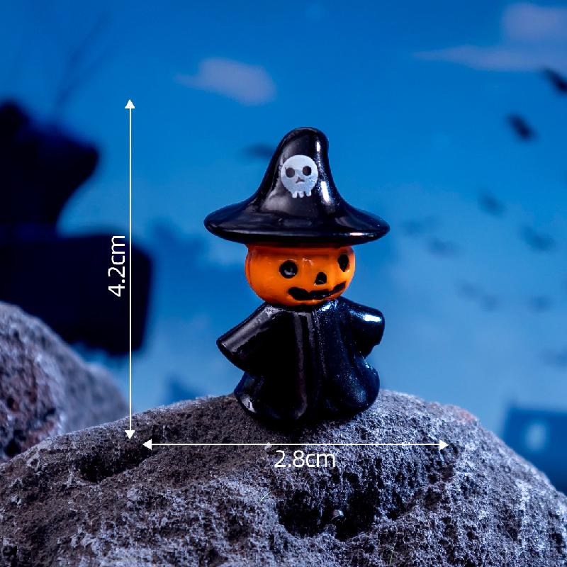 Ma quái bí ngô và phù thủy - phụ kiện trang trí DIY cho Halloween, cảnh quan mini xuất khẩu, mô hình nhỏ dễ thương (ZC-1380)