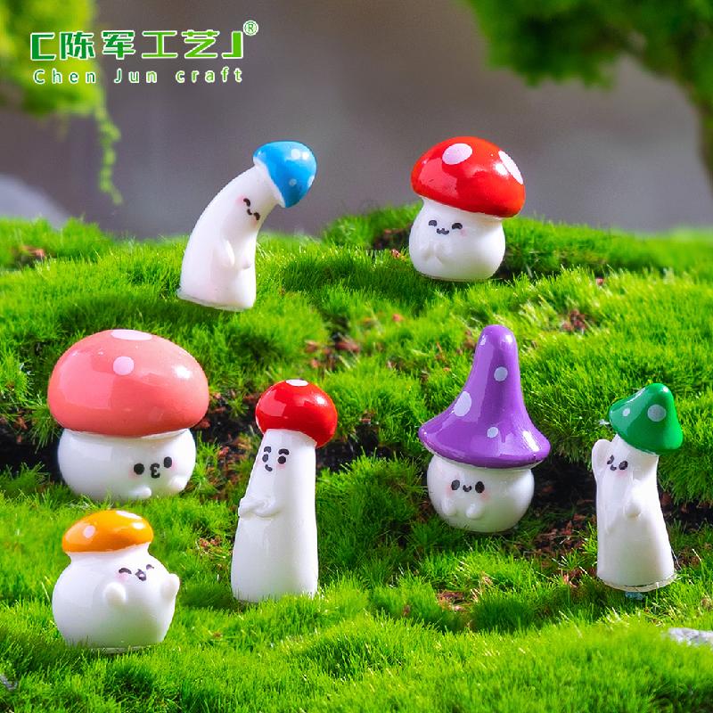 微景观创意趣味歪头小蘑菇萌粒园艺造景 DIY装饰品配件迷你小摆件