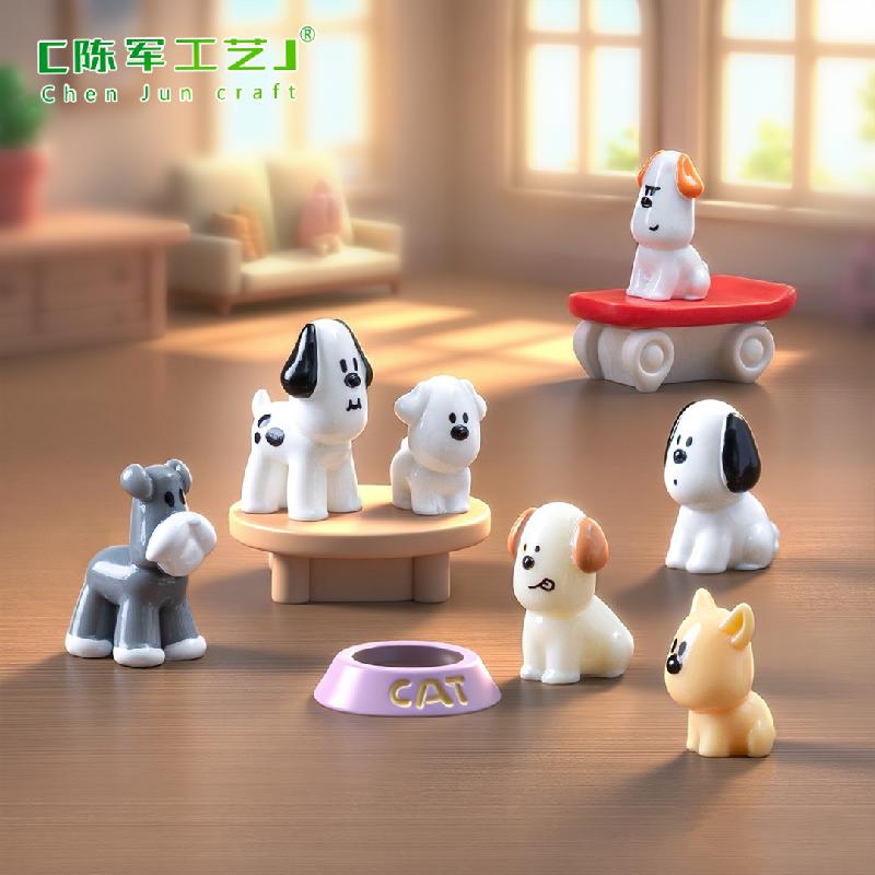 Tiểu cảnh cún con dễ thương, búp bê DIY, phụ kiện xe hơi bàn tiểu cảnh mini (ZC-501)