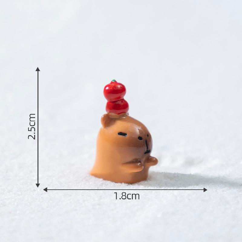 跨境新品圣诞雪人小鹿萌粒雪地造景 DIY装饰品配件迷你桌面小摆件