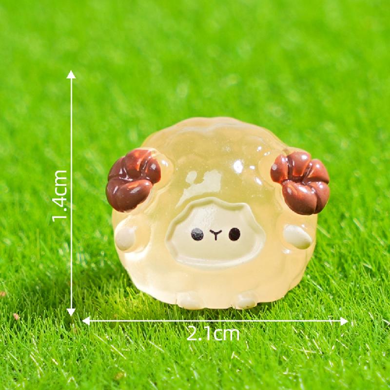 跨境微景观创意夜光小绵羊园艺造景 DIY装饰品配件迷你桌面小摆件