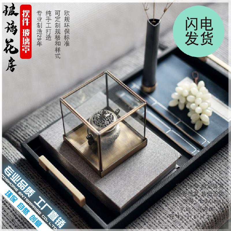 Chậu Đa Giác DG-37 Món trang trí nhà cửa, tượng Phật Quan Âm, hộp kính thủy tinh, đúc đồng cổ, công nghệ đúc đồng, đế đồng bảo vệ bụi, hộp trưng bày trong suốt