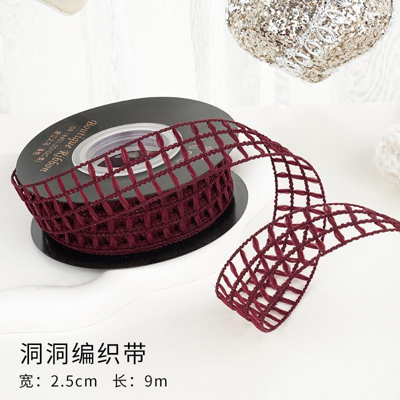 Ruy băng đỏ rượu vang, dây lụa nhung cao cấp, gói quà, buộc hoa, trang trí Noel sang trọng và tinh tế