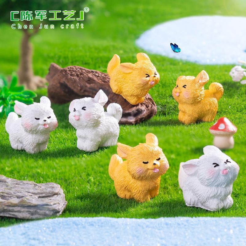 微景观创意潦草小白狗园艺造景 DIY装饰品配件迷你汽车桌面小摆件