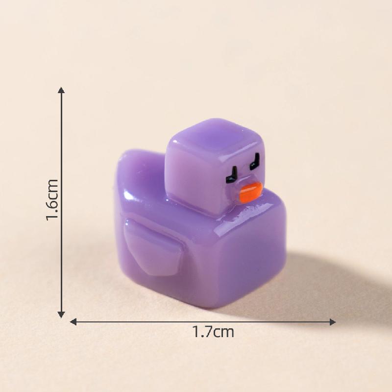 跨境微景观创意夜光格子方块小黄鸭盲袋 DIY装饰品配件迷你小摆件