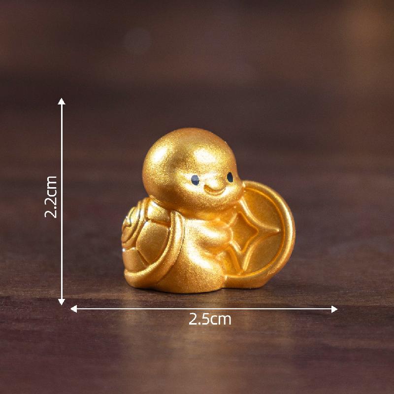 微景观创意元宝金龟聚财萌粒 DIY装饰品挂配件迷你车载桌面小摆件