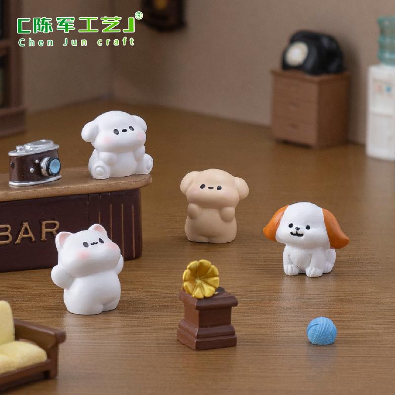 微景观创意可爱小猫小狗公仔娃娃屋 DIY装饰品配件迷你桌面小摆件