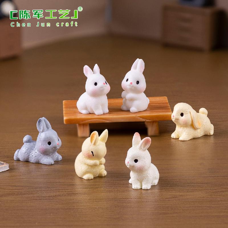 微景观创意可爱小兔子公仔娃娃屋 DIY装饰品挂配件迷你微缩小摆件