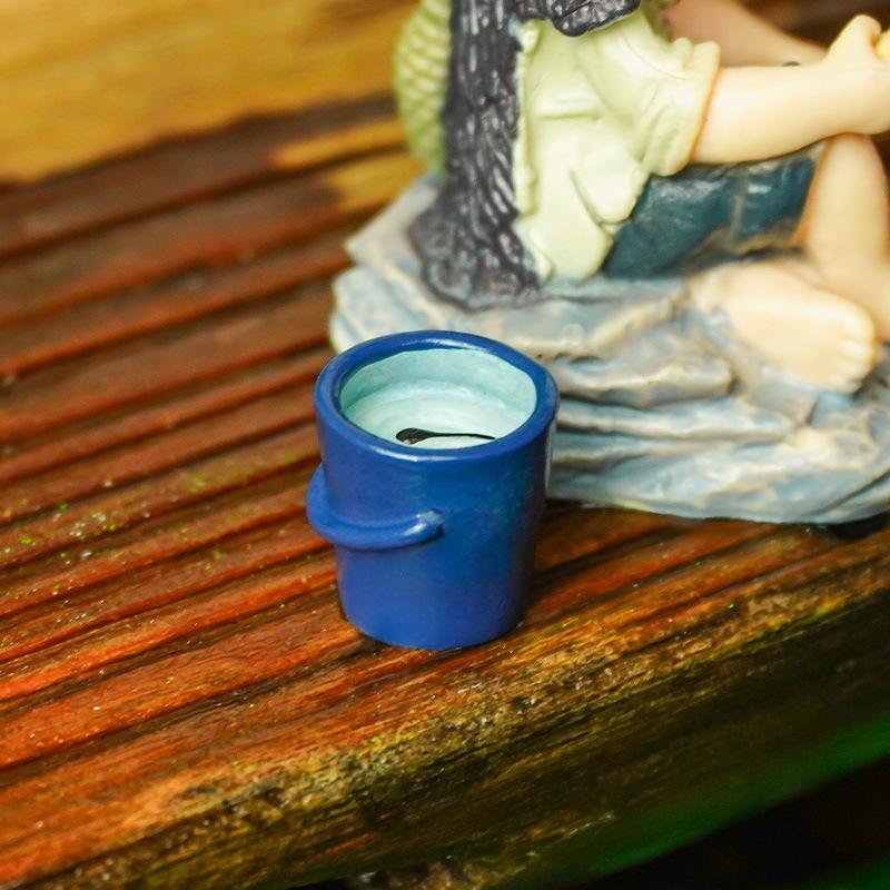 Tượng ngư ông câu cá, trang trí bể cá, chậu cây cổ điển (BS-74)