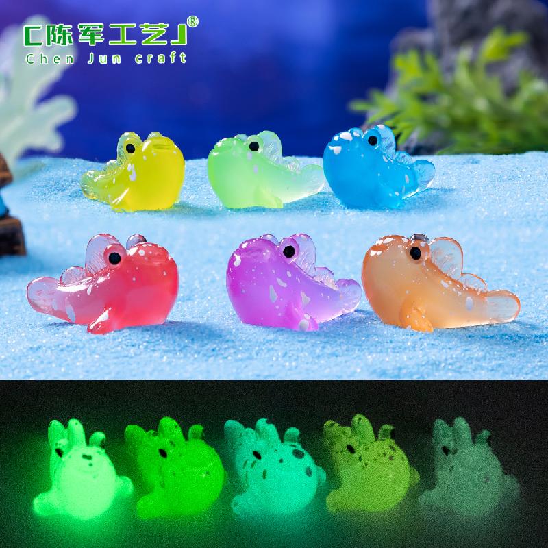 微景观创意夜光弹涂鱼公仔海洋沙滩造景 DIY装饰品配件迷你小摆件
