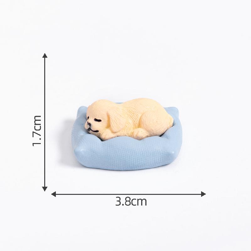 微景观创意可爱小狗睡觉小动物 DIY装饰品配件迷你车载桌面小摆件