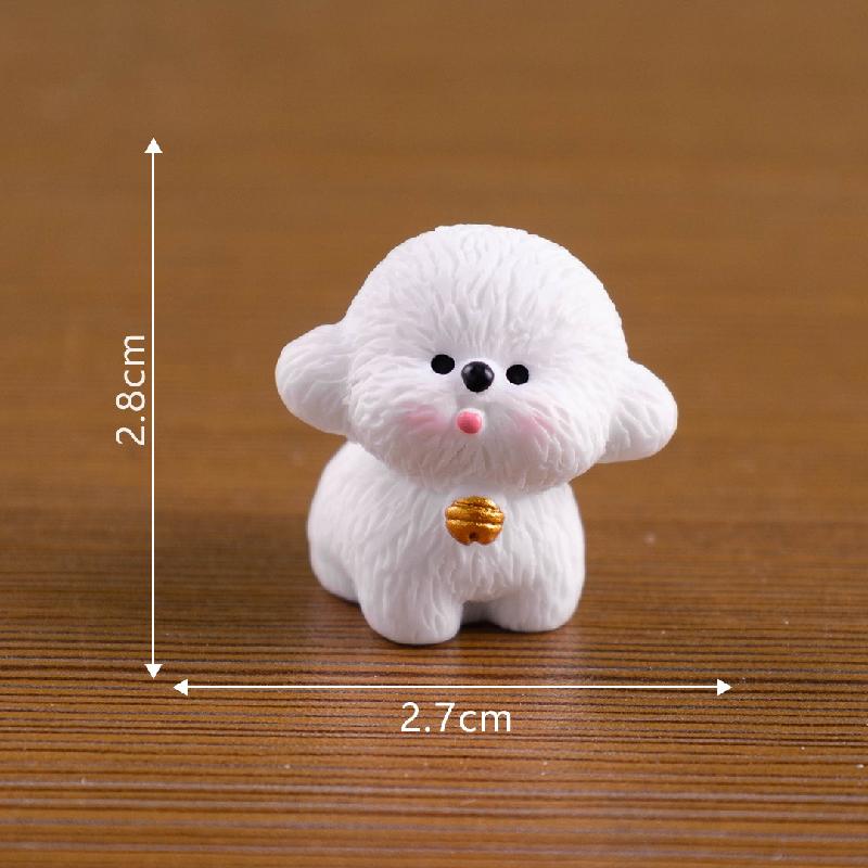 微景观创意可爱白色小狗摇粒绒娃娃屋 DIY装饰配件迷你桌面小摆件
