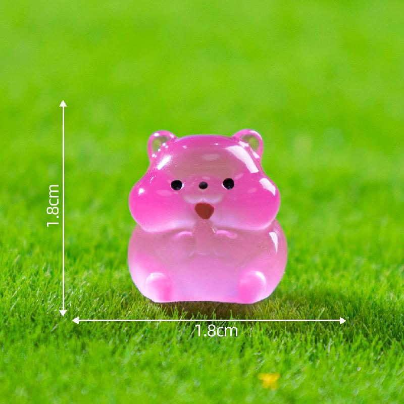 微景观创意可爱夜光胖胖小仓鼠 园艺造景DIY装饰品配件迷你小摆件