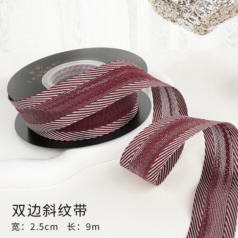 Ruy băng đỏ rượu vang, dây lụa nhung cao cấp, gói quà, buộc hoa, trang trí Noel sang trọng và tinh tế