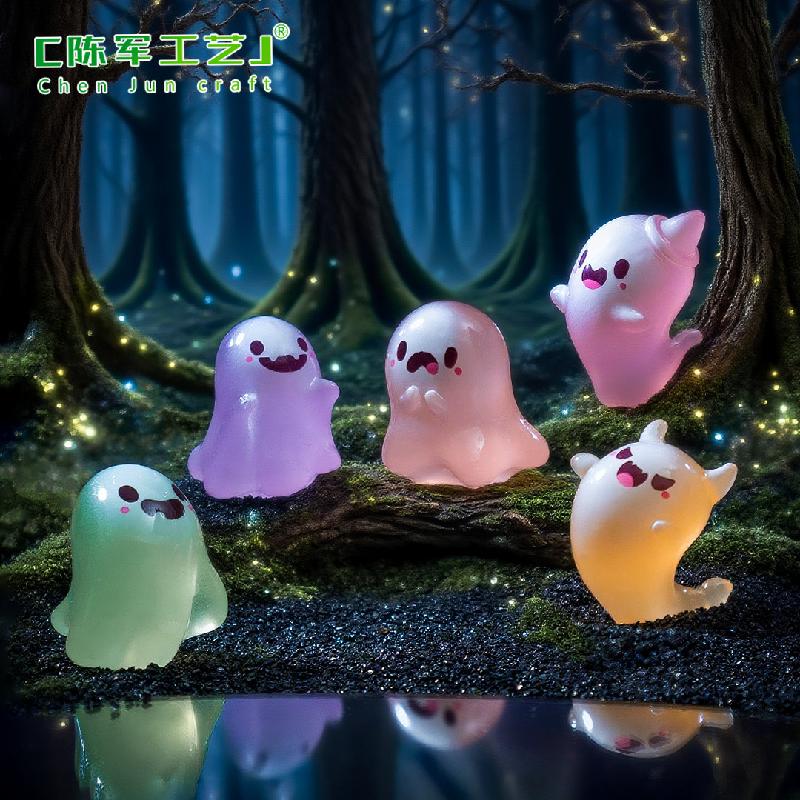 Tiểu cảnh ma nhỏ phát sáng, Halloween DIY, phụ kiện resin tiểu cảnh mini (ZC-568)