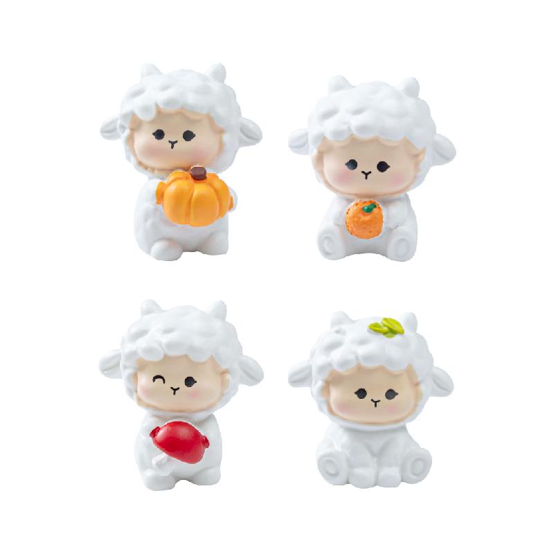 微景观创意可爱秋收小羊园艺造景 DIY装饰配件迷你车载桌面小摆件