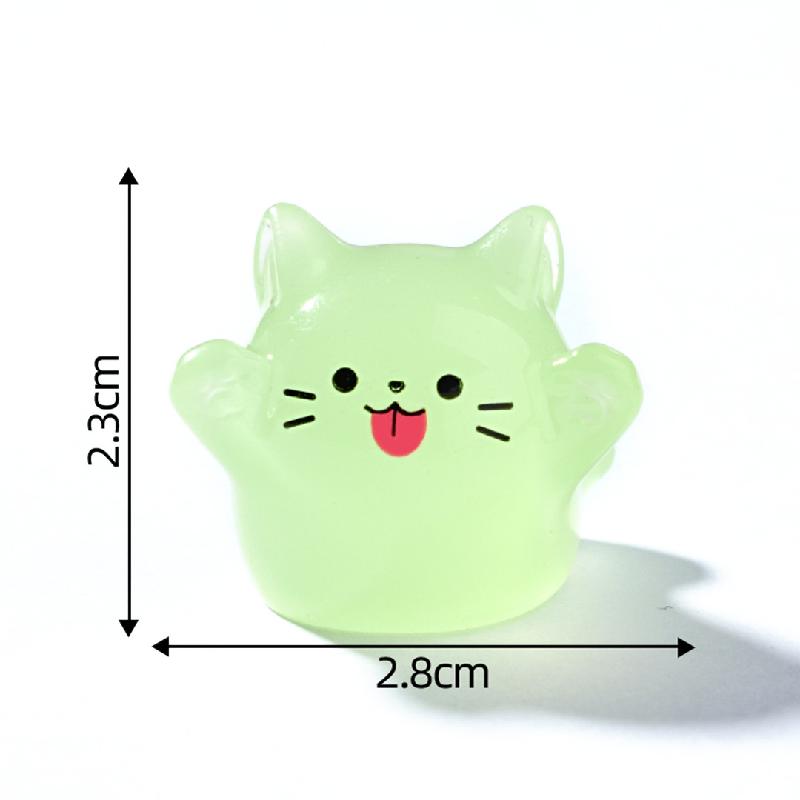 微景观创意夜光幽灵猫猫萌粒公仔 DIY装饰品挂配件迷你桌面小摆件