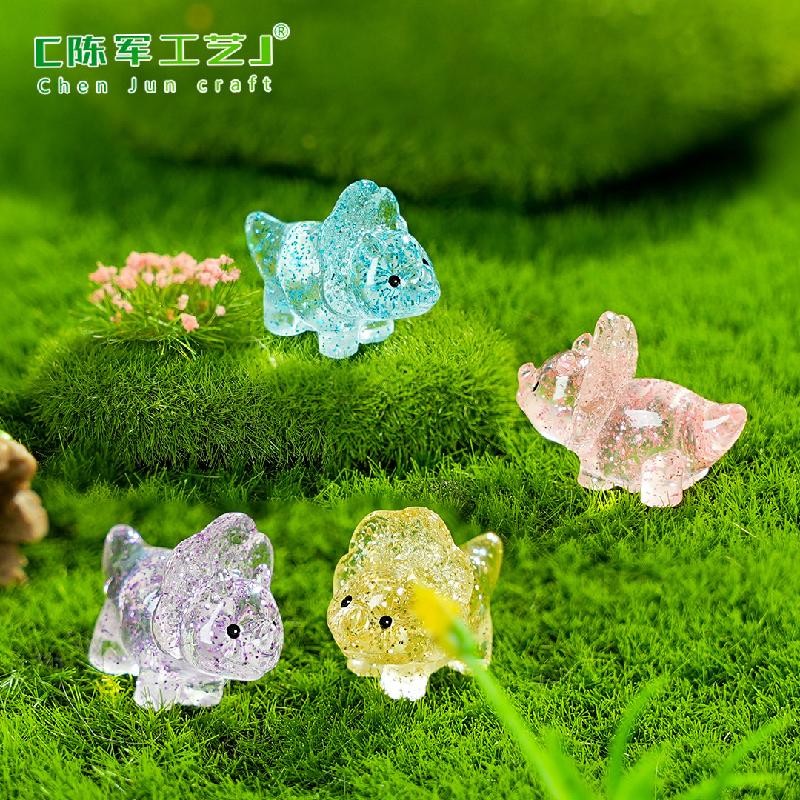 跨境新品微景观创意细闪动物乌龟蝾螈 DIY装饰配件迷你树脂小摆件