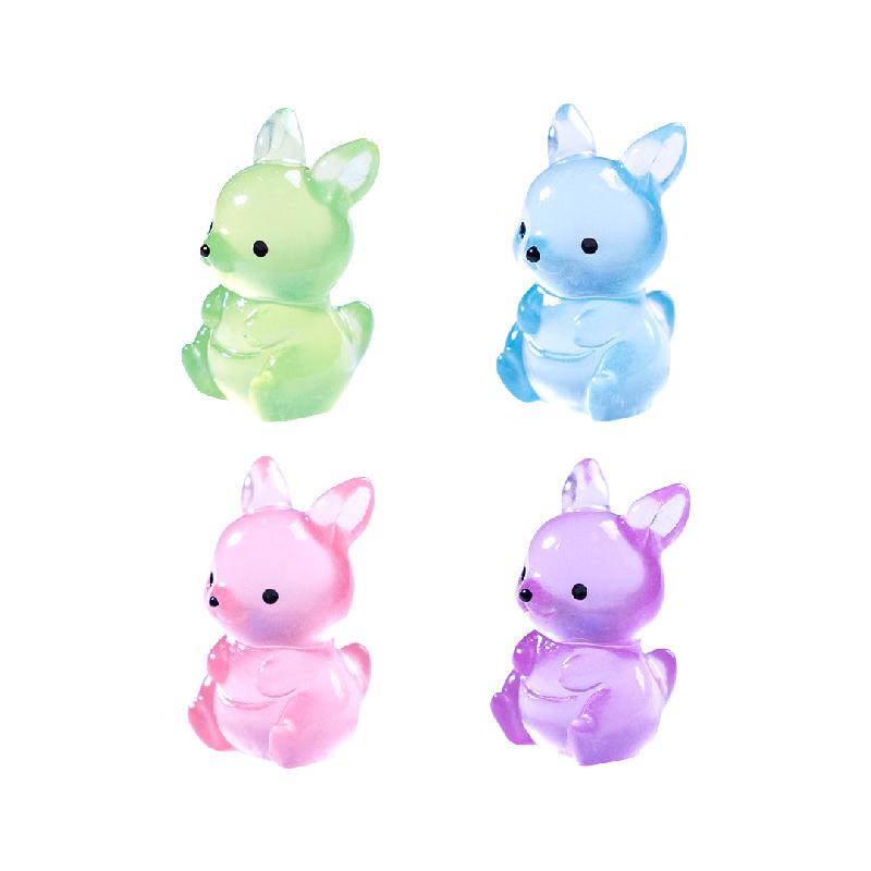 微景观创意夜光袋鼠萌粒园艺造景 DIY装饰品挂配件迷你桌面小摆件