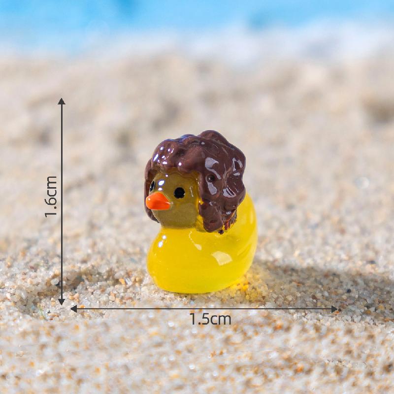跨境新品微景观创意夜光百变小黄鸭公仔DIY装饰品配件树脂小摆件