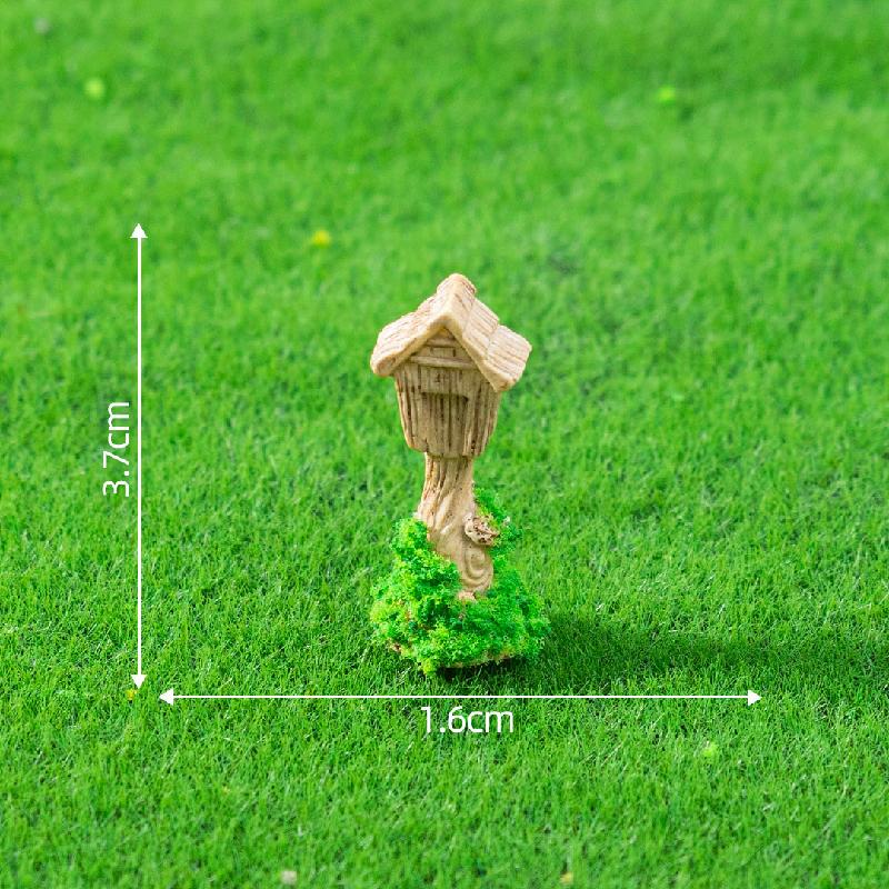 跨境新品微景观树桩屋木椅砖片庭院造景 DIY装饰品配件迷你小摆件