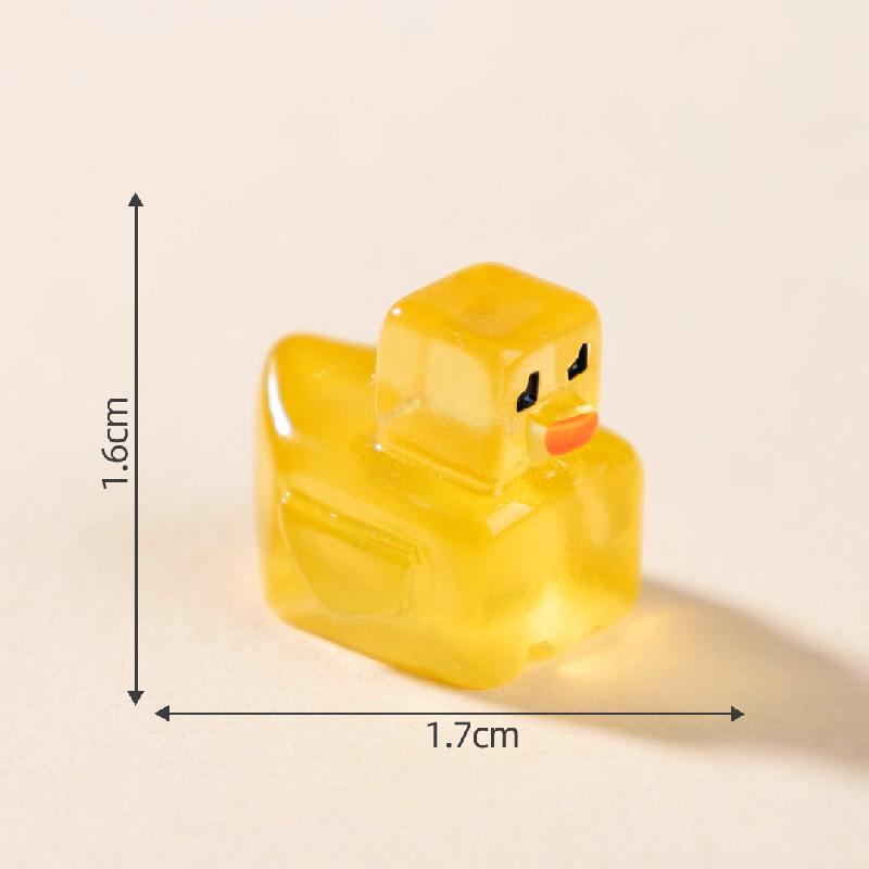 跨境微景观创意夜光格子方块小黄鸭盲袋 DIY装饰品配件迷你小摆件
