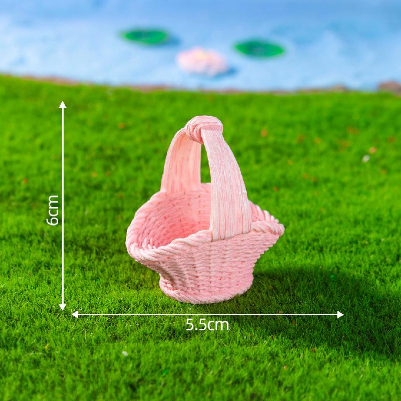 微景观创意仿真竹编篮子竹筐模型造景 DIY装饰配件微缩迷你小摆件