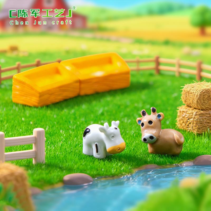 Tiểu cảnh bò sữa mini DIY trang trí bình rêu đáng yêu (ZC-764)