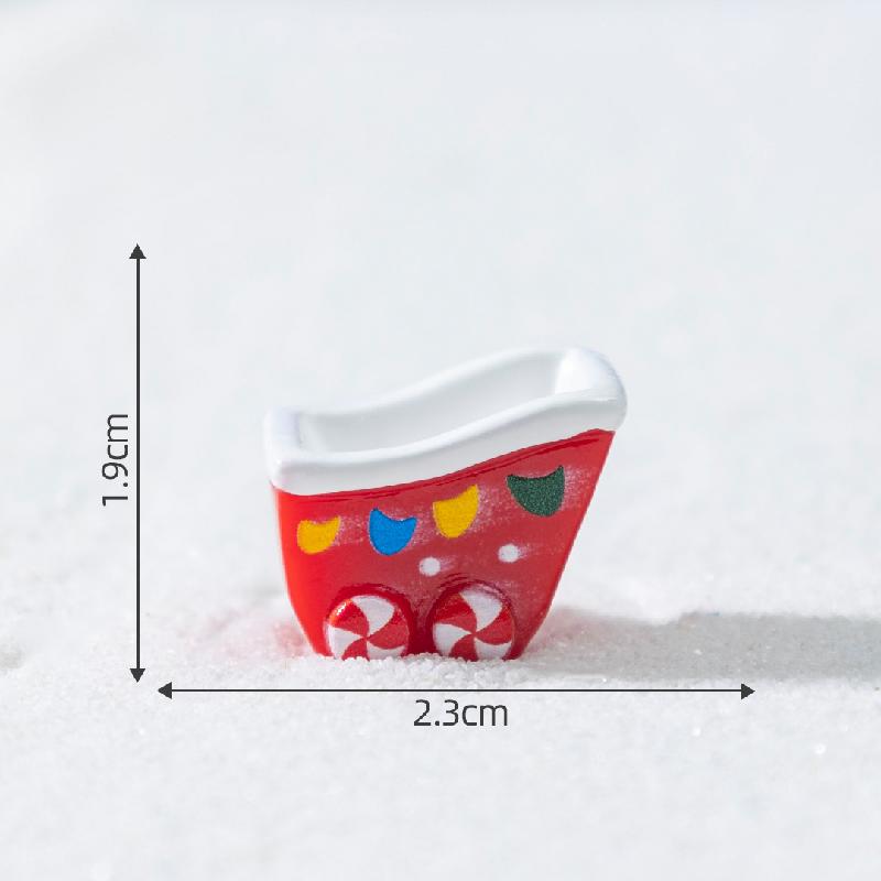 跨境新品圣诞雪人小鹿萌粒雪地造景 DIY装饰品配件迷你桌面小摆件