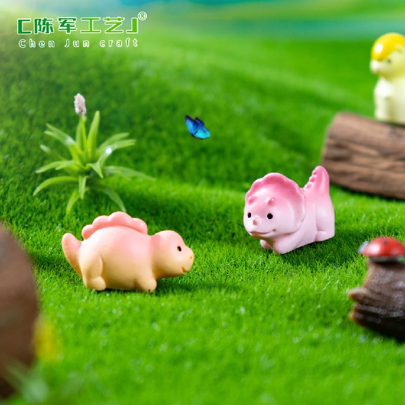 跨境新品微景观创意三角龙剑龙多彩恐龙 DIY装饰品配件迷你小摆件