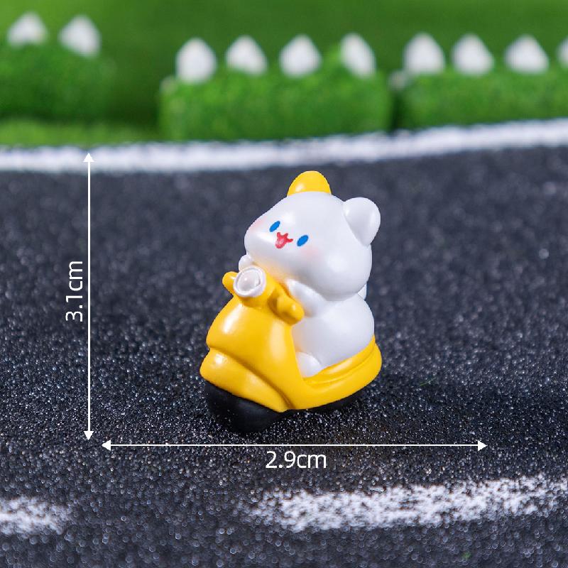 Tiểu cảnh mèo đi xe đạp, búp bê DIY, phụ kiện treo xe hơi tiểu cảnh mini (ZC-599)