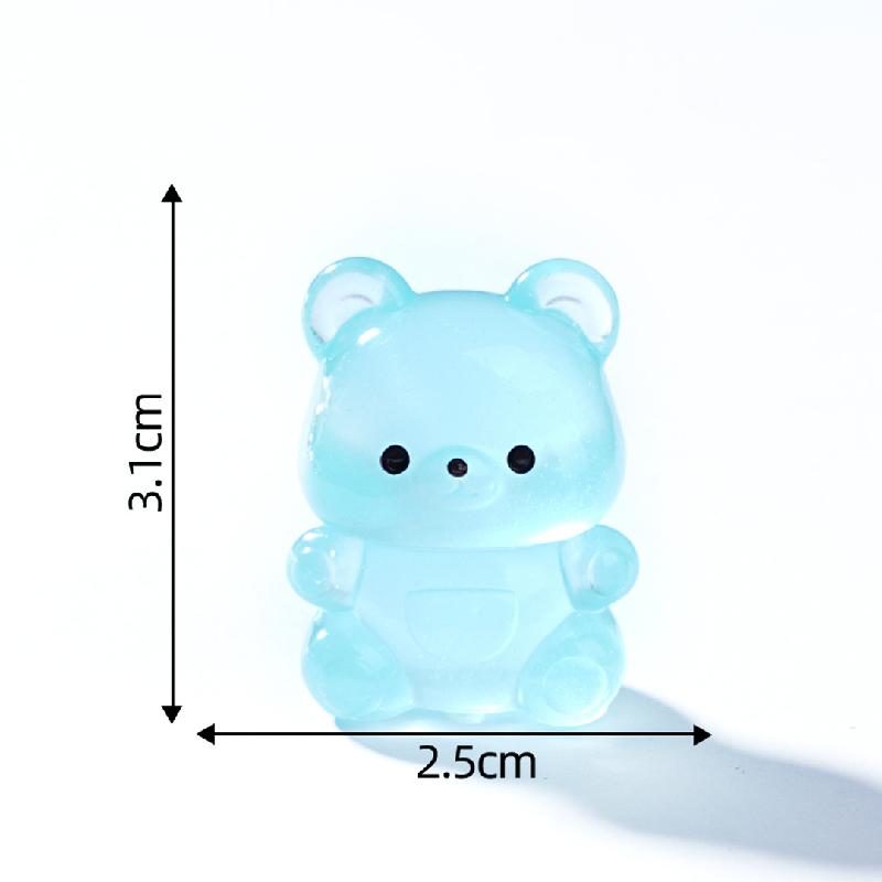 微景观创意可爱卡通透色夜光小熊 DIY装饰品挂配件迷你桌面小摆件