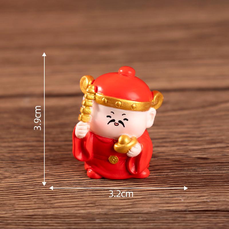 微景观创意新年五路财神爷 DIY装饰品盲袋配件迷你车载桌面小摆件