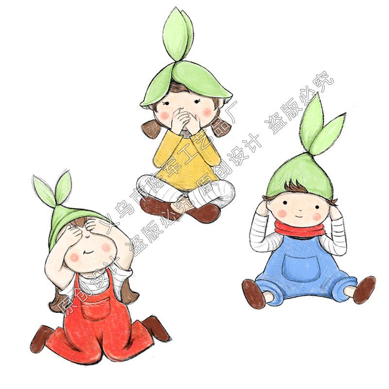 微景观创意可爱三不娃娃女孩 DIY装饰品挂配件迷你车载桌面小摆件