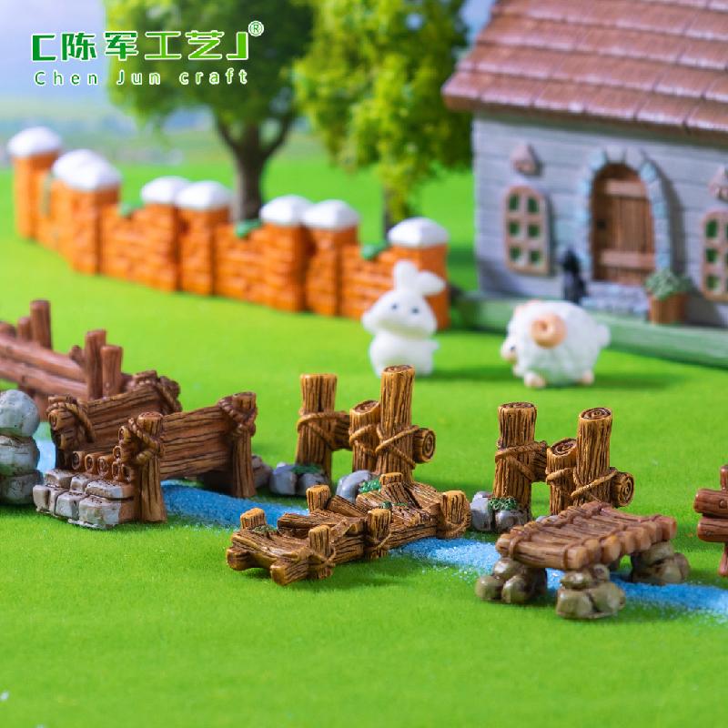 微景观创意木栅栏小桥园艺造景 DIY装饰品配件迷你微缩场景小摆件