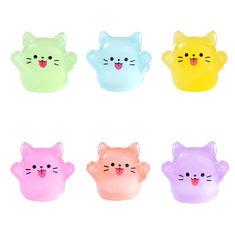 微景观创意夜光幽灵猫猫萌粒公仔 DIY装饰品挂配件迷你桌面小摆件