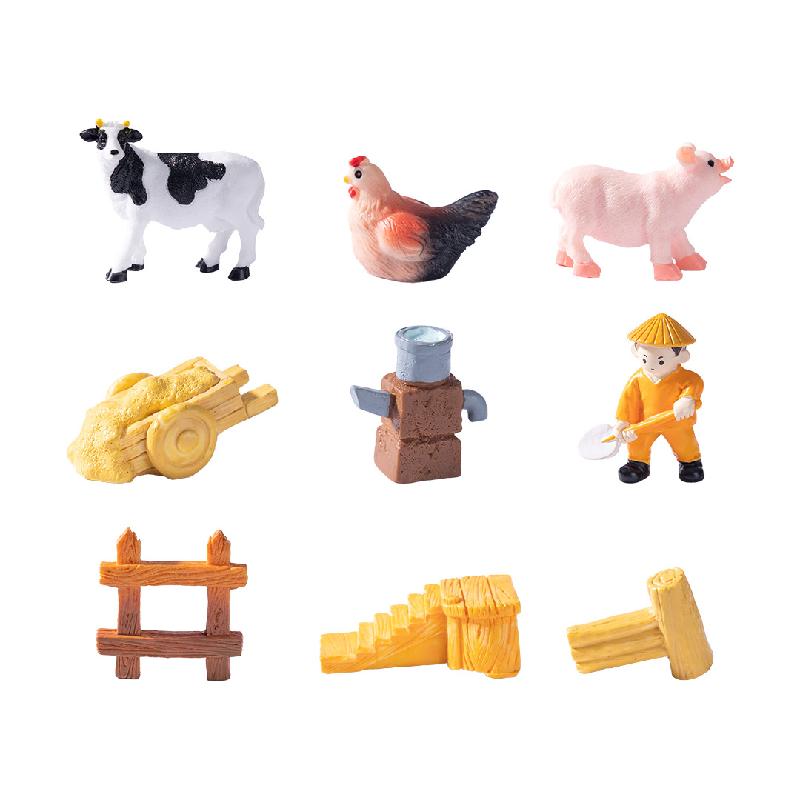 微景观创意田园小牛小羊农夫农场造景 DIY装饰配件迷你微缩小摆件