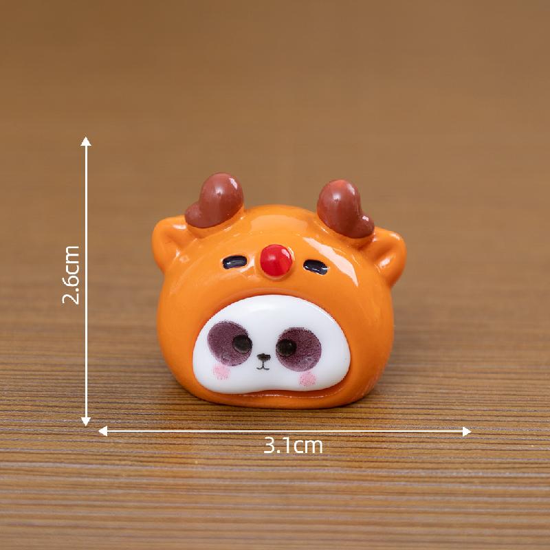 微景观创意可爱熊猫头动物萌粒公仔 DIY装饰品配件迷你桌面小摆件