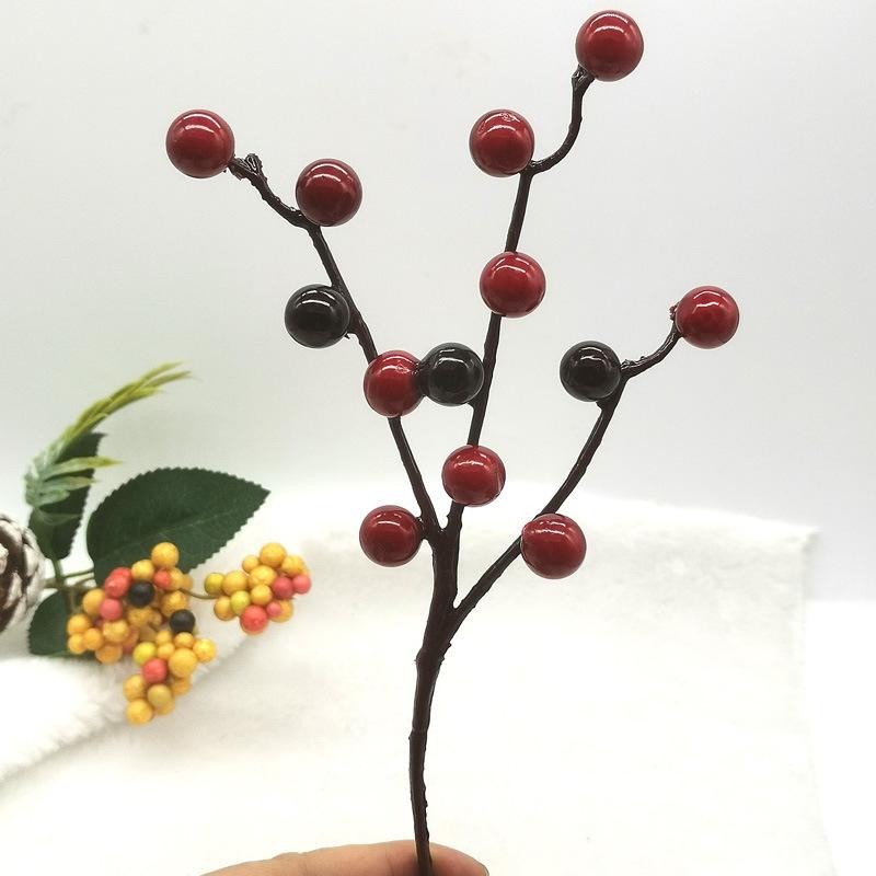 Đồ trang trí Giáng Sinh: 7 đầu/12 đầu quả đỏ xốp, quả đông châu, quả dâu giả, dây trang trí nhà.