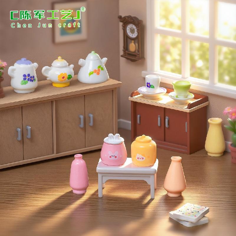 微景观创意仿真小瓶子罐子盘子娃屋 DIY装饰品配件迷你桌面小摆件