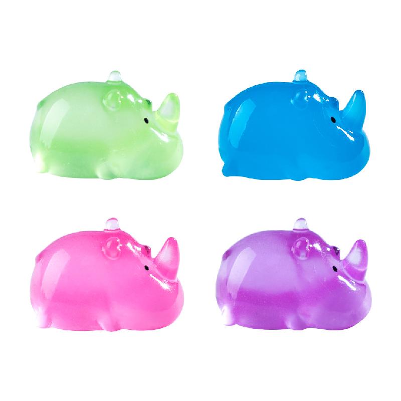 跨境新品微景观创意夜光小犀牛公仔动物 DIY装饰品配件迷你小摆件