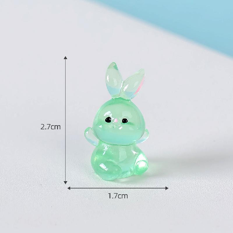 Thỏ phát sáng resin mini trang trí xe và bàn DIY (ZC-743)