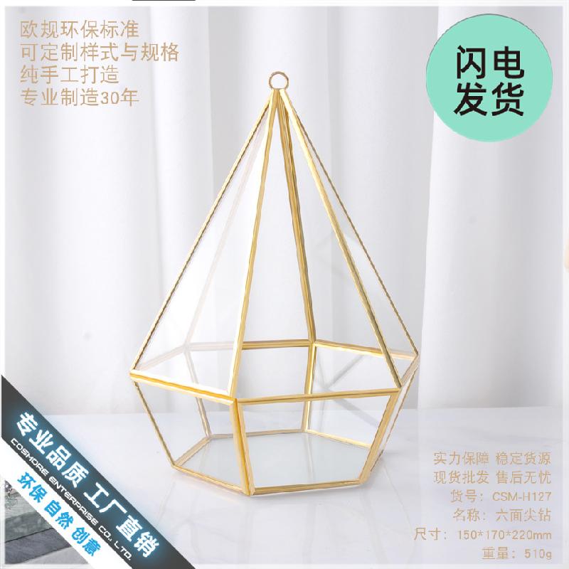 Nhà kính hình học hoa khô, hoa bất tử decor (DG-129)