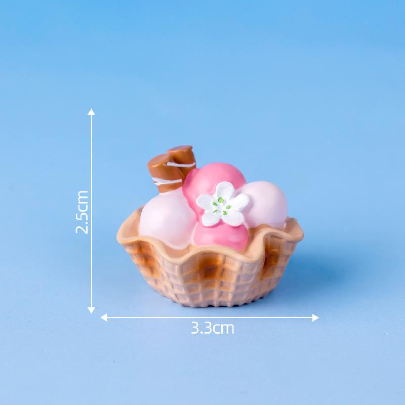 Kem ice cream giả bằng kem nhựa - phụ kiện trang trí 3D, mô hình mini bằng resin (ZC-1416)