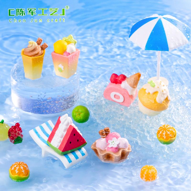 Kem ice cream giả bằng kem nhựa - phụ kiện trang trí 3D, mô hình mini bằng resin (ZC-1416)