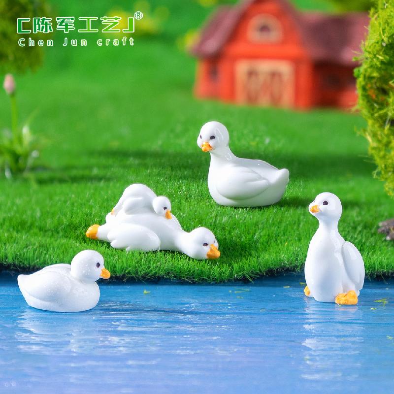 微景观创意可爱白白胖胖小鸭子园艺造景 DIY装饰品配件迷你小摆件