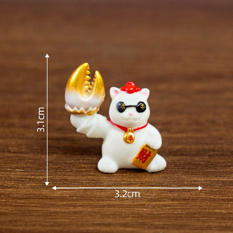 Tiểu cảnh mèo chiêu tài mini trang trí bàn và xe DIY (ZC-1217)