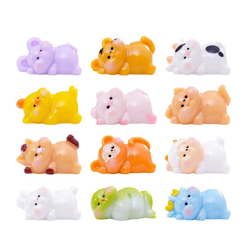 微景观创意十二生肖排排趴萌粒 DIY装饰品配件迷你车载桌面小摆件