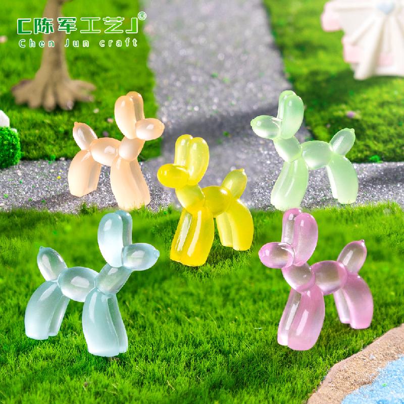 微景观创意夜光气球小狗 园艺造景DIY装饰品挂配件迷你桌面小摆件