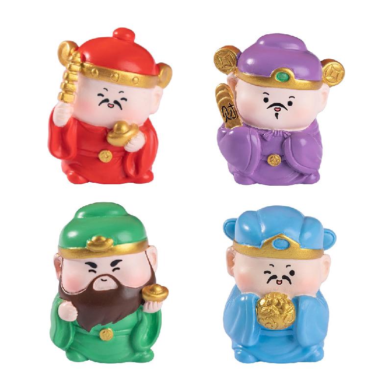 微景观创意新年五路财神爷 DIY装饰品盲袋配件迷你车载桌面小摆件